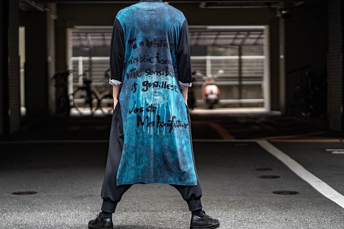 Yohji Yamamoto 20SS Portrait Print Tunic — detail