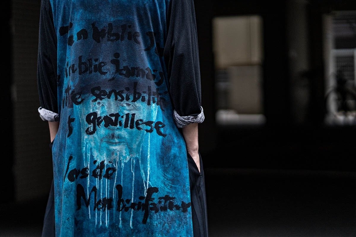 Yohji Yamamoto 20SS Portrait Print Tunic — label