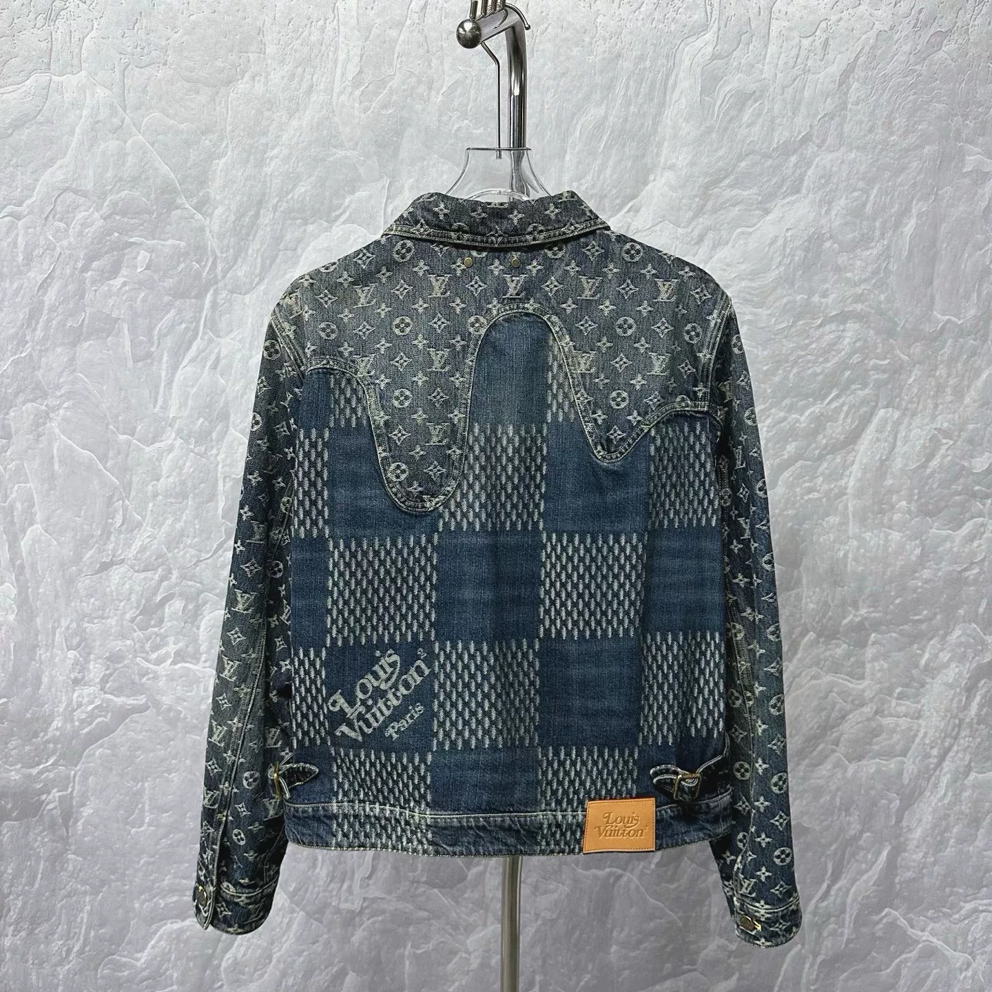 Louis Vuitton Nigo Monogram Patchwork Denim Jacket — back