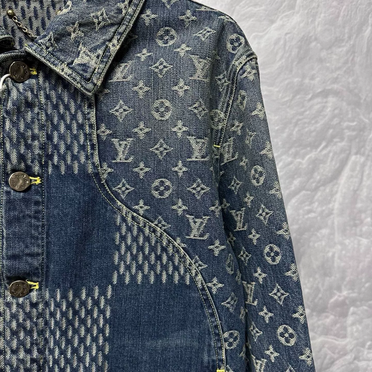 Louis Vuitton Nigo Monogram Patchwork Denim Jacket — detail