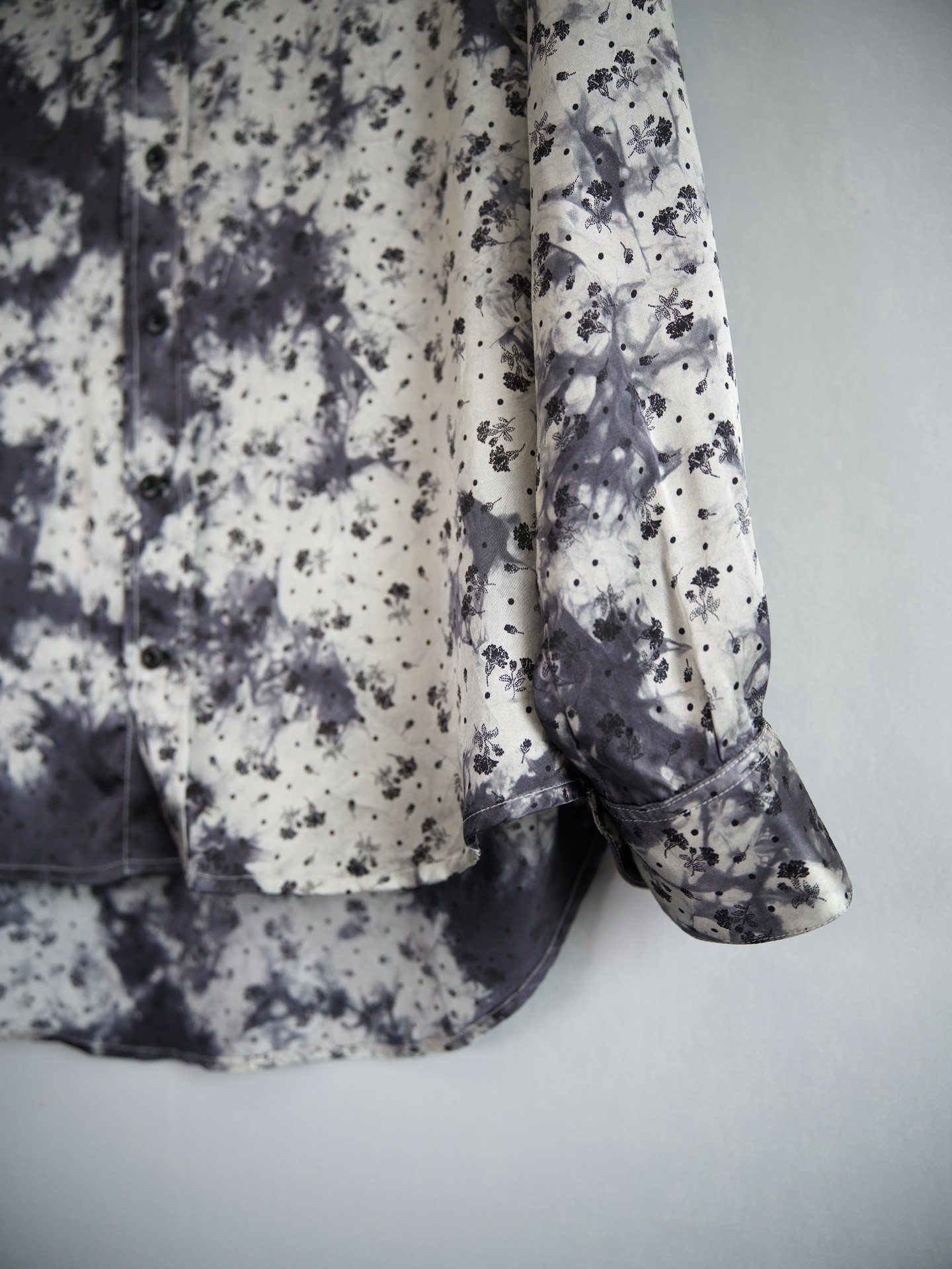 Geoffrey b.small Accident Dye Floral Shirt — label