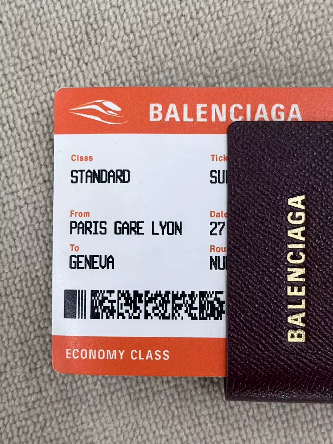 Balenciaga Passport Holder with Gold Logo — back
