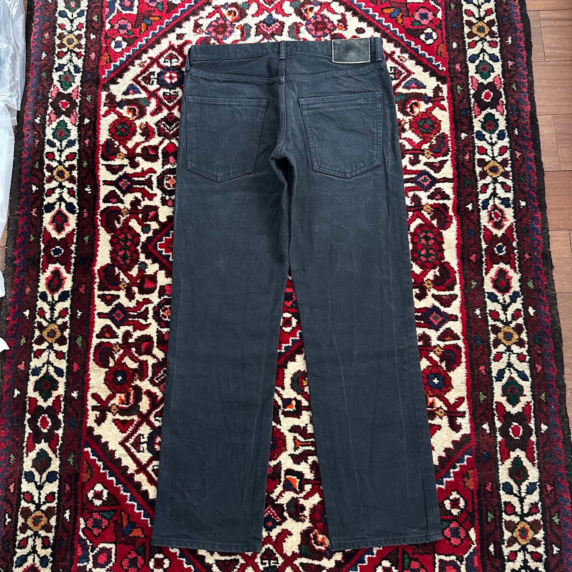 visvim 21AW Black Wide-Leg Jeans — front