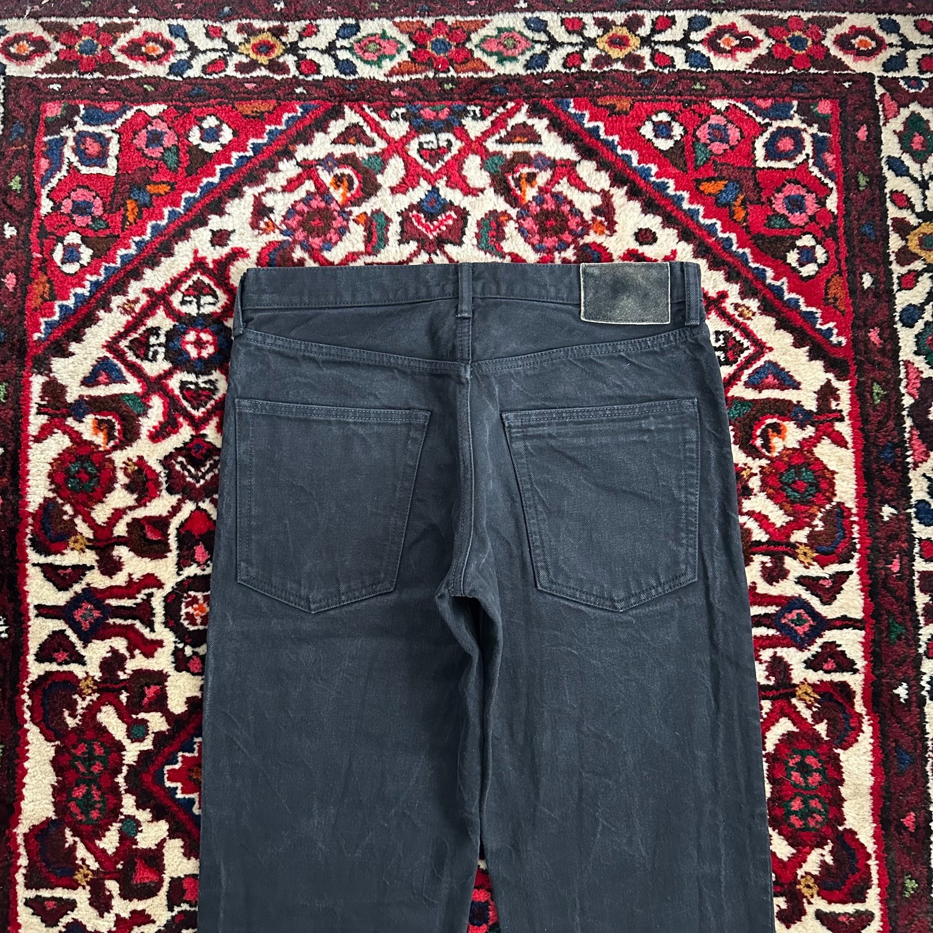 visvim 21AW Black Wide-Leg Jeans — back