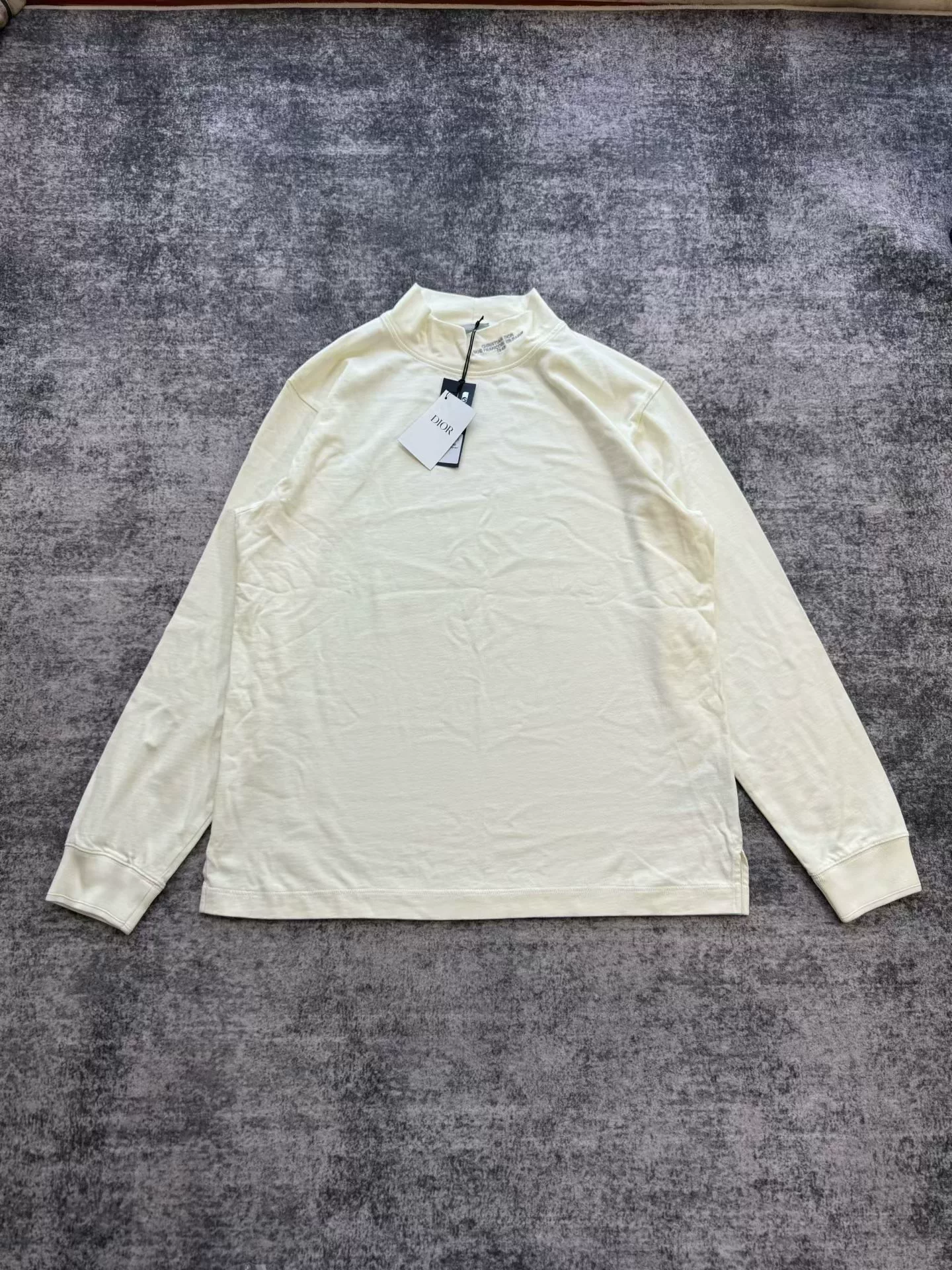 Dior Beige Half-High Neck Long-Sleeve Top