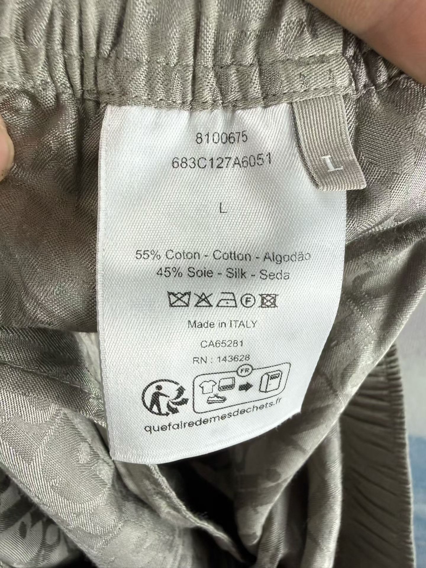 Dior Gray All-Over Print Silk Shorts — back