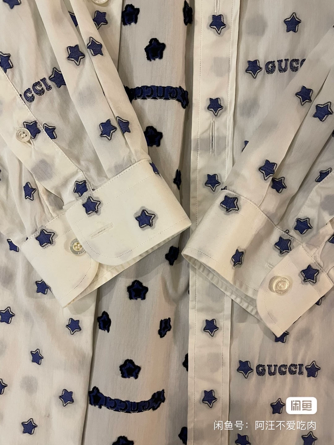 Gucci Star Pattern Oversize Shirt Coat — back