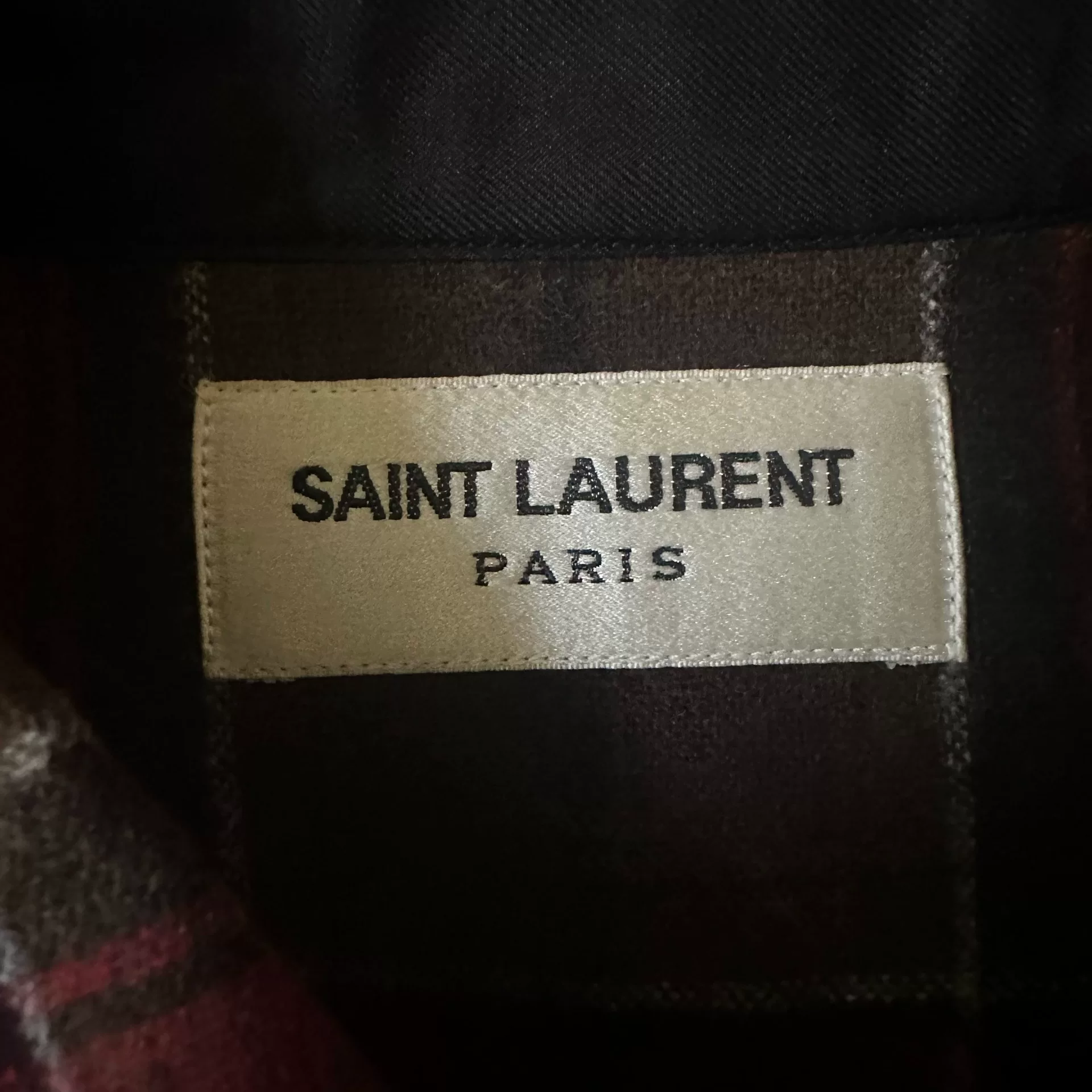 Saint Laurent Red Plaid Wool Shirt — detail