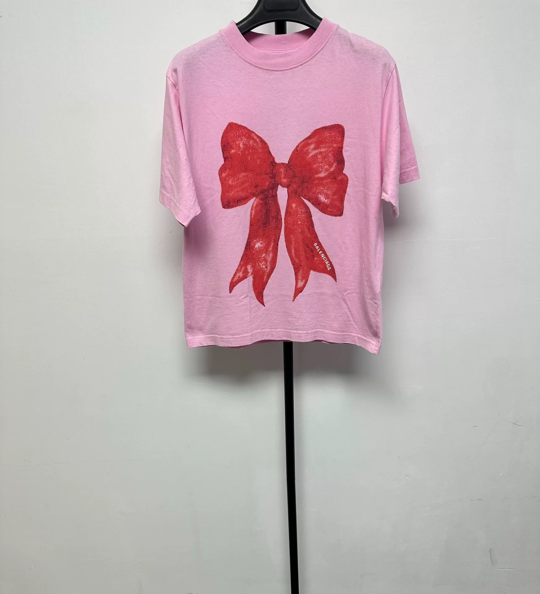 Balenciaga Round Neck Bow Short-Sleeve T-Shirt