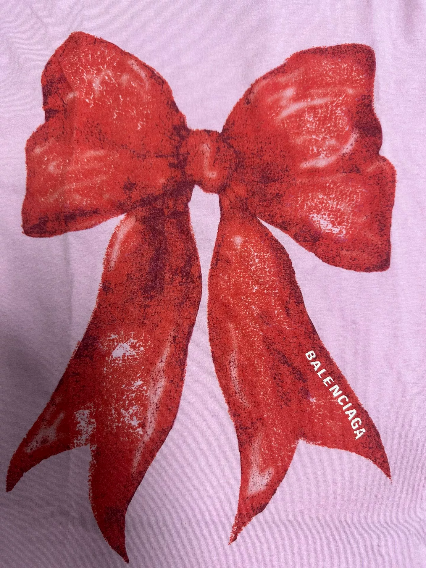 Balenciaga Round Neck Bow Short-Sleeve T-Shirt — detail