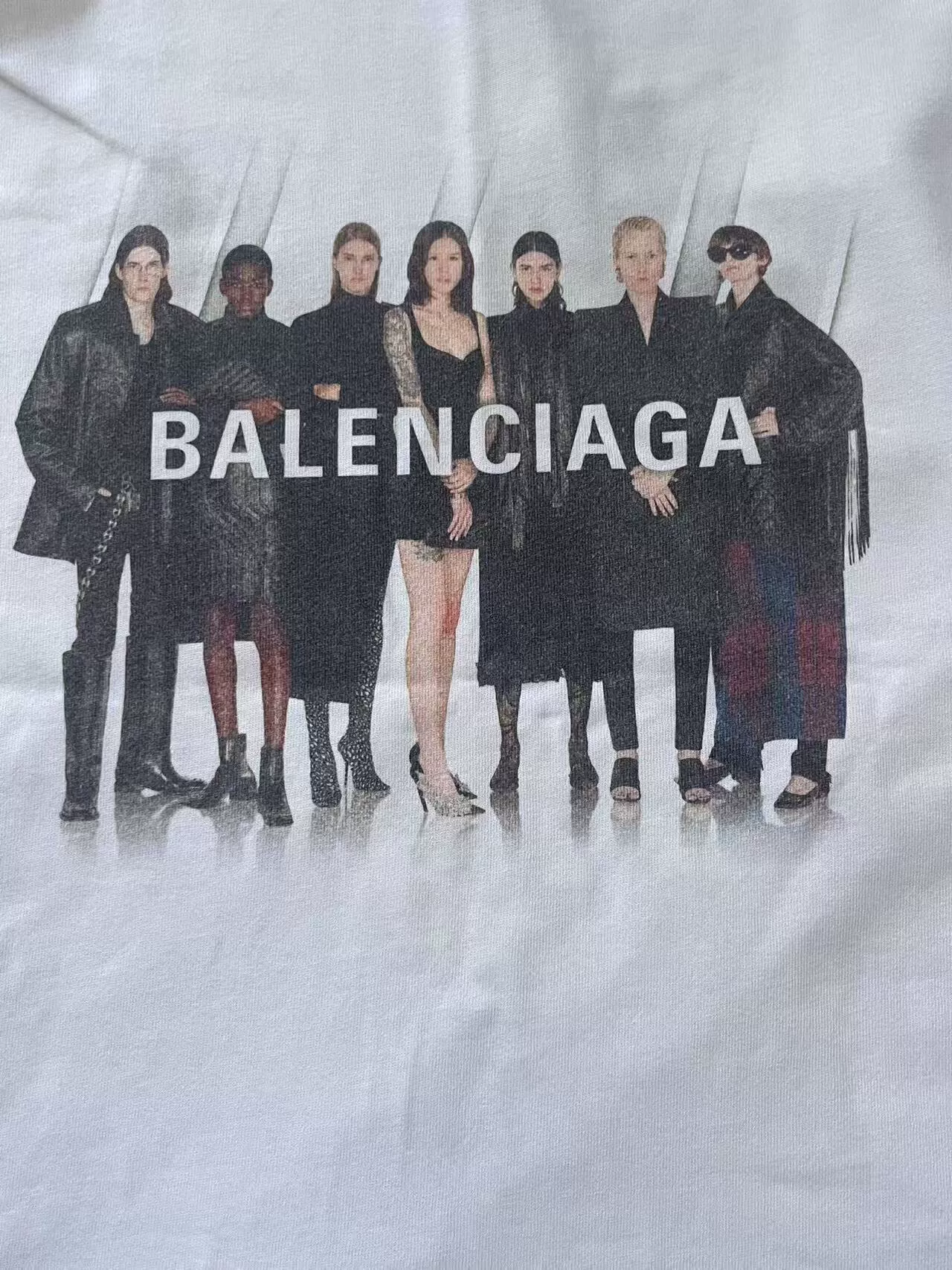 Balenciaga Band Portrait Logo T-Shirt — detail