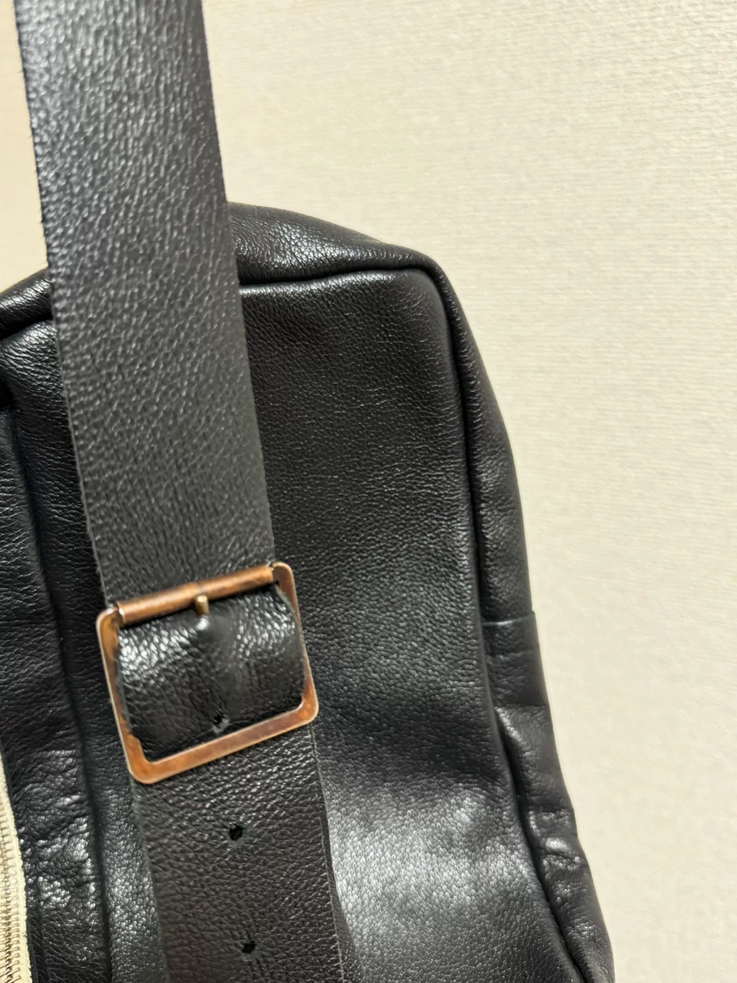 Paul Harnden Black Leather Shoulder Bag — detail
