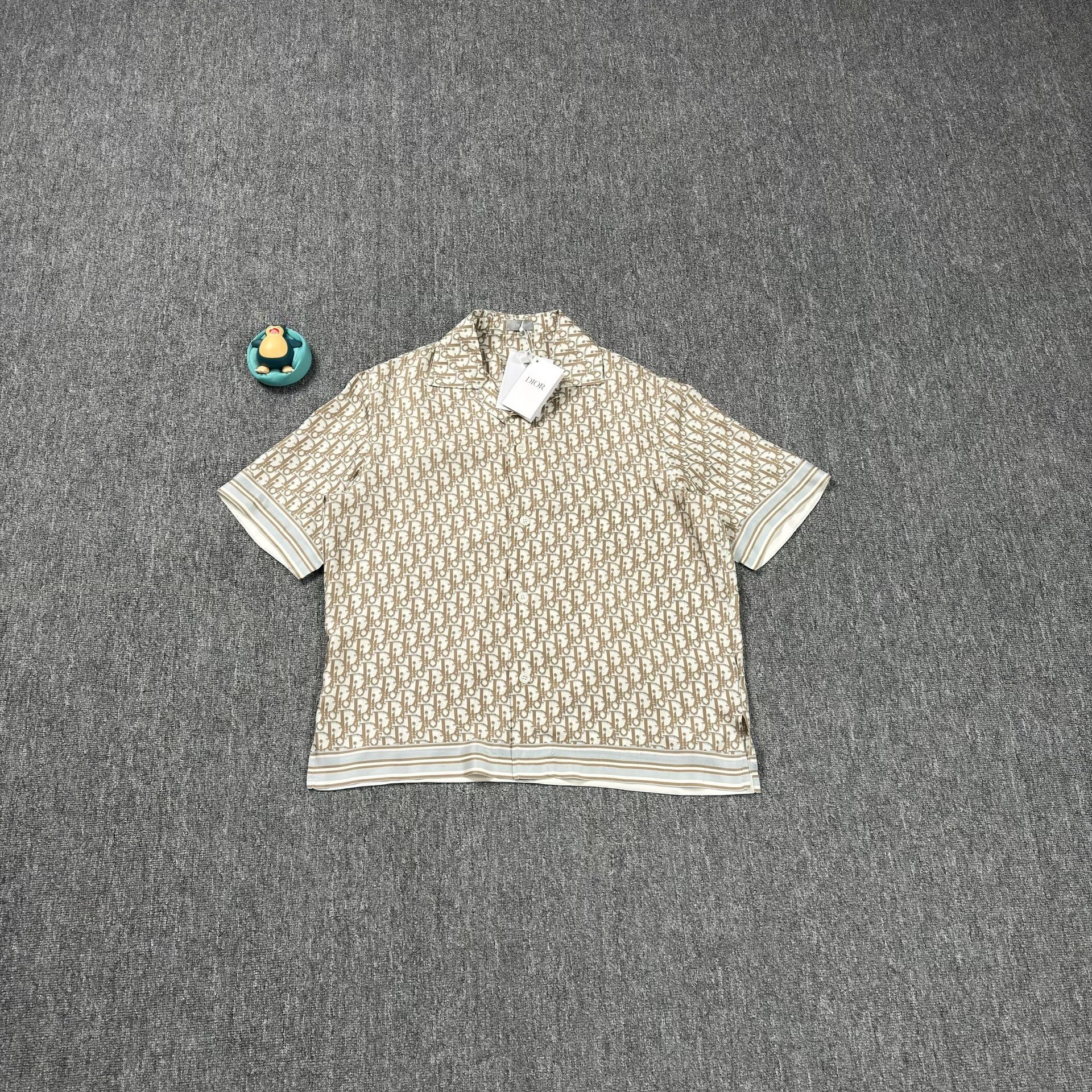 Dior Beige/Brown All-Over Print Short-Sleeve Shirt