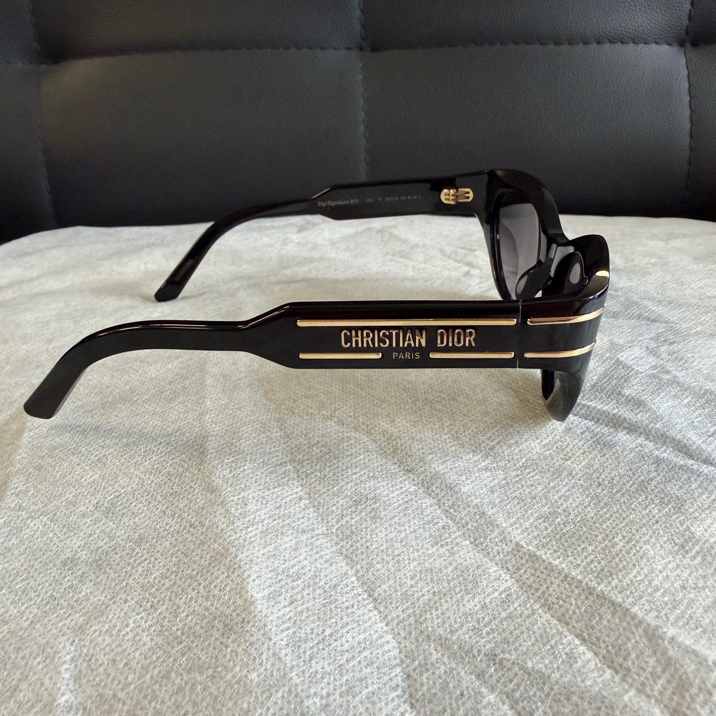 Dior Logo Acetate Irregular Women's Sunglasses — label