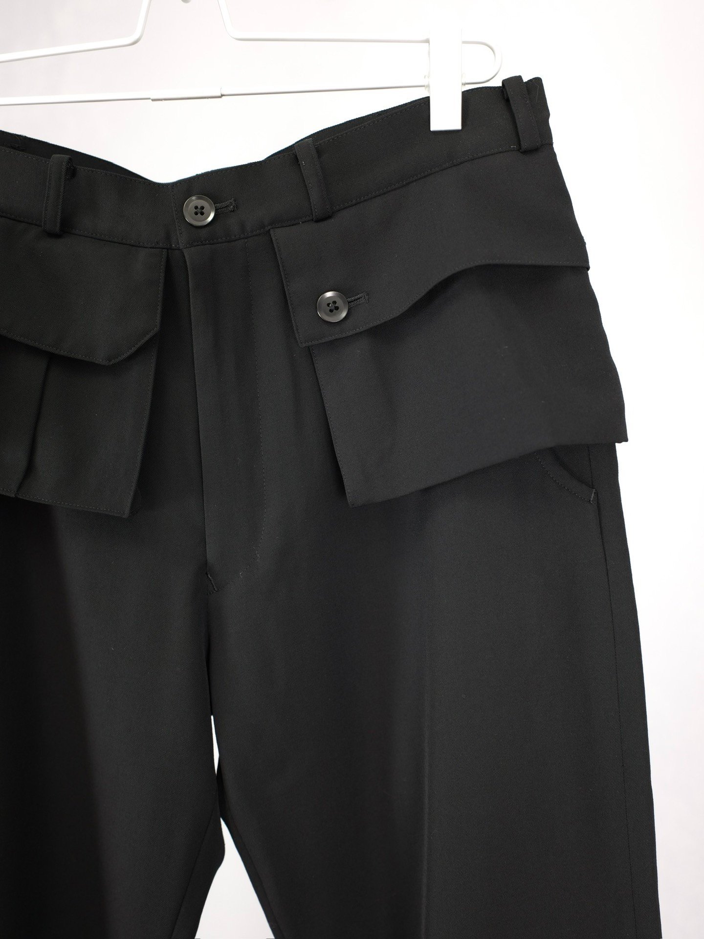 Yohji Yamamoto 01SS Multi-Pocket Wool Trousers — label
