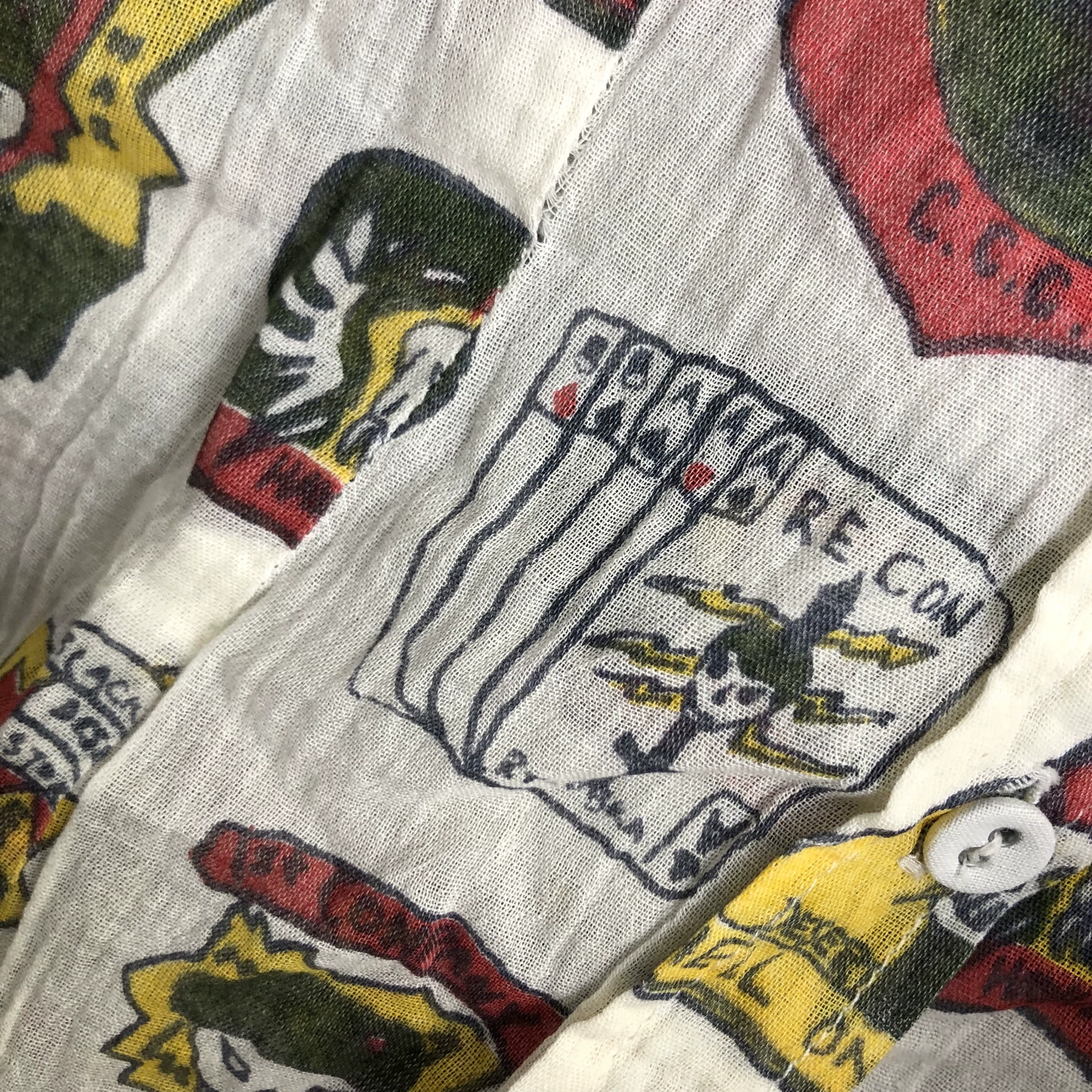 Paul Harnden Early Anti-War Comic Shirt — label