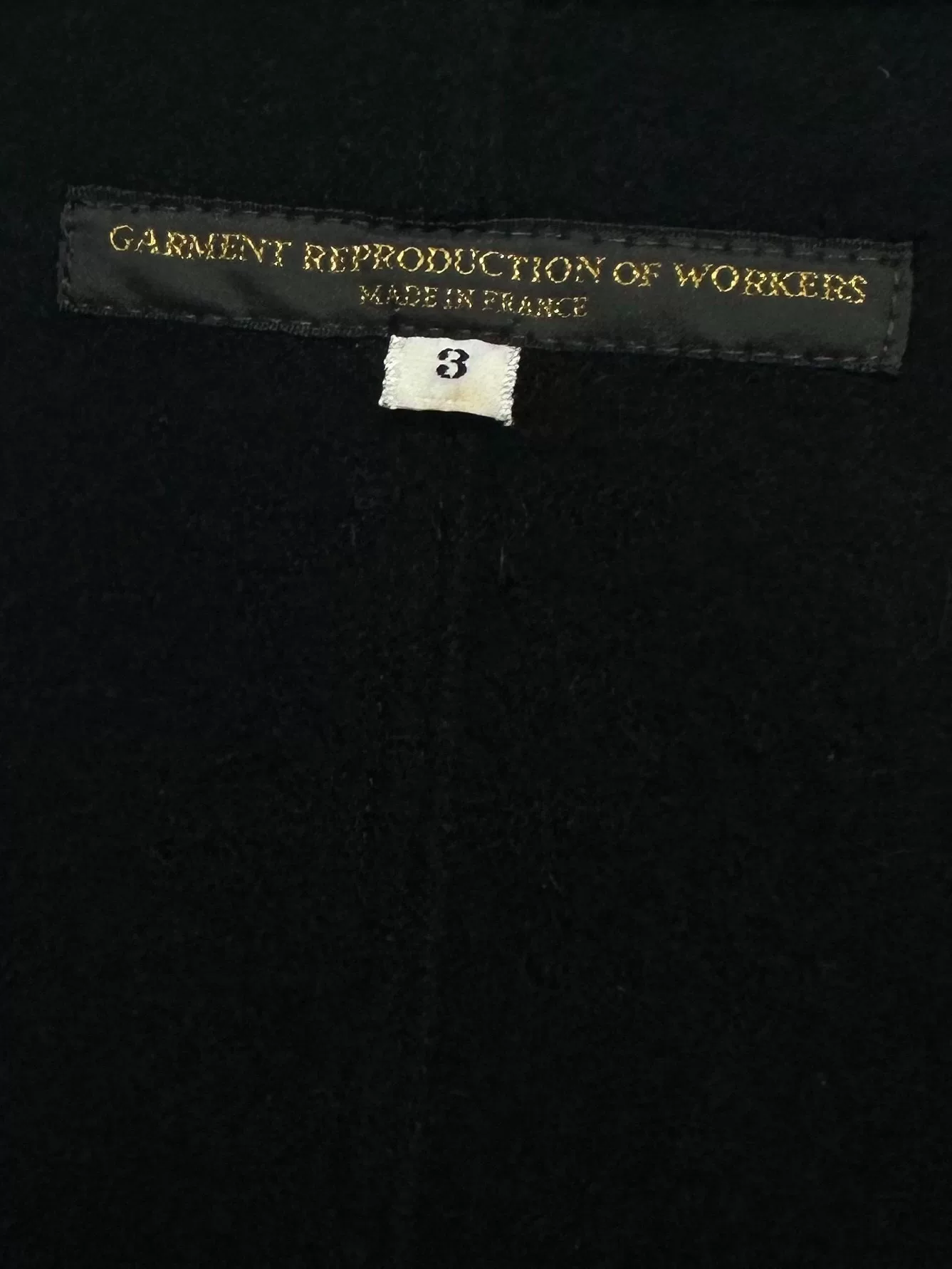Garment Reproduction Silver Button Jacket — label
