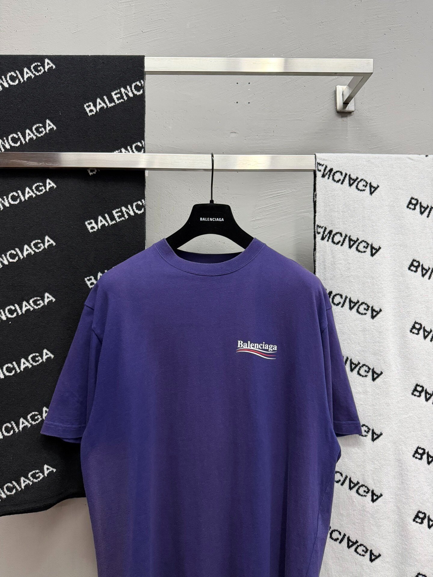 Balenciaga Coke Wave Logo Short Sleeve T-Shirt — front