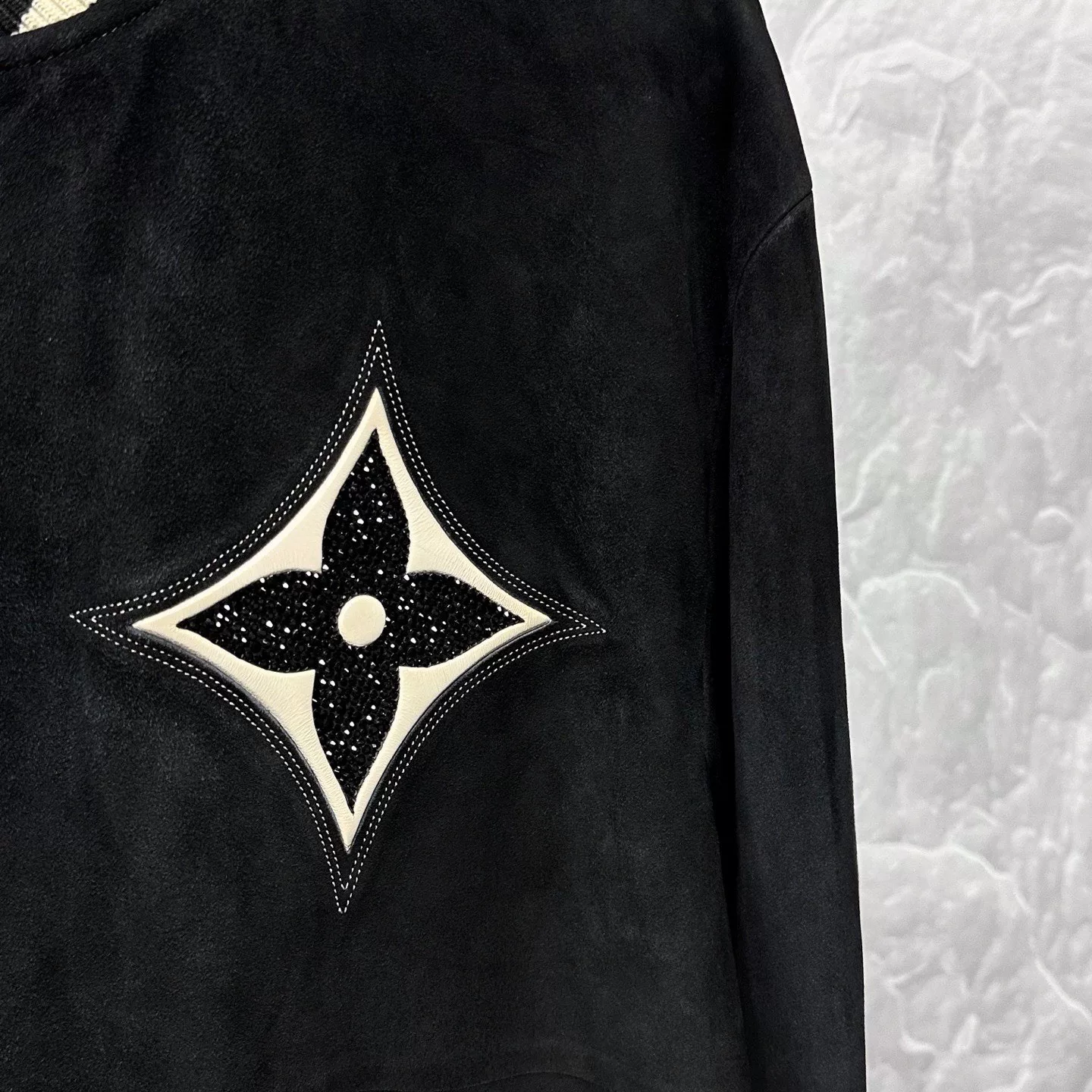 Louis Vuitton FW24 Rhinestone Logo Varsity Jacket — back