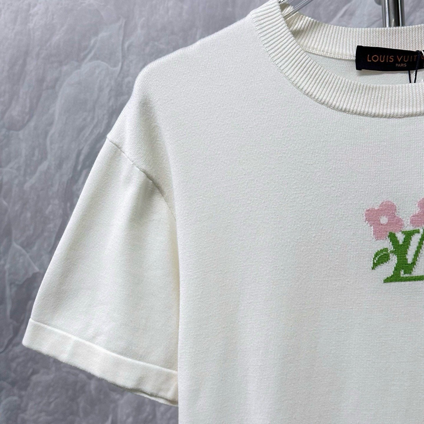 Louis Vuitton FW24 Tyler Flower Logo Knit Tee — detail