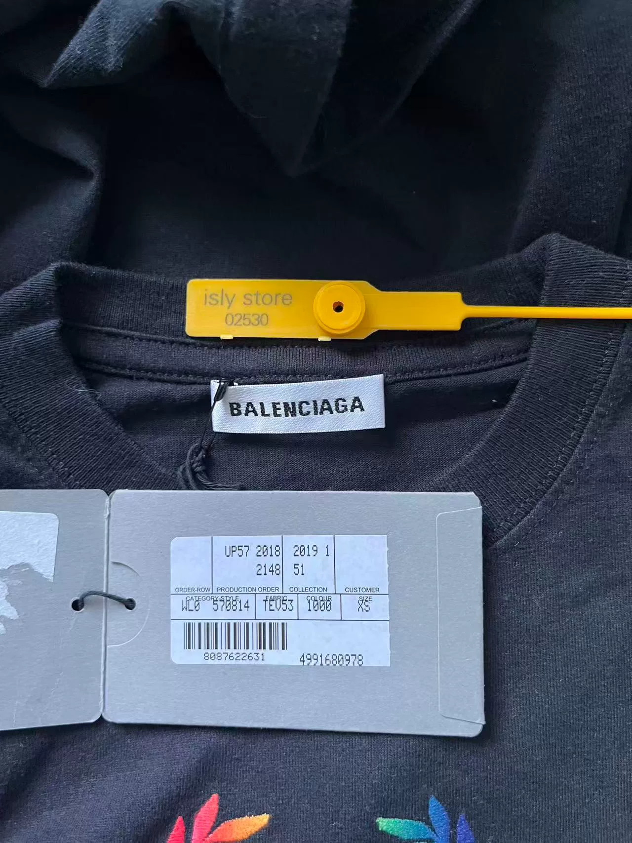 Balenciaga Rainbow Gradient Logo T-Shirt — label