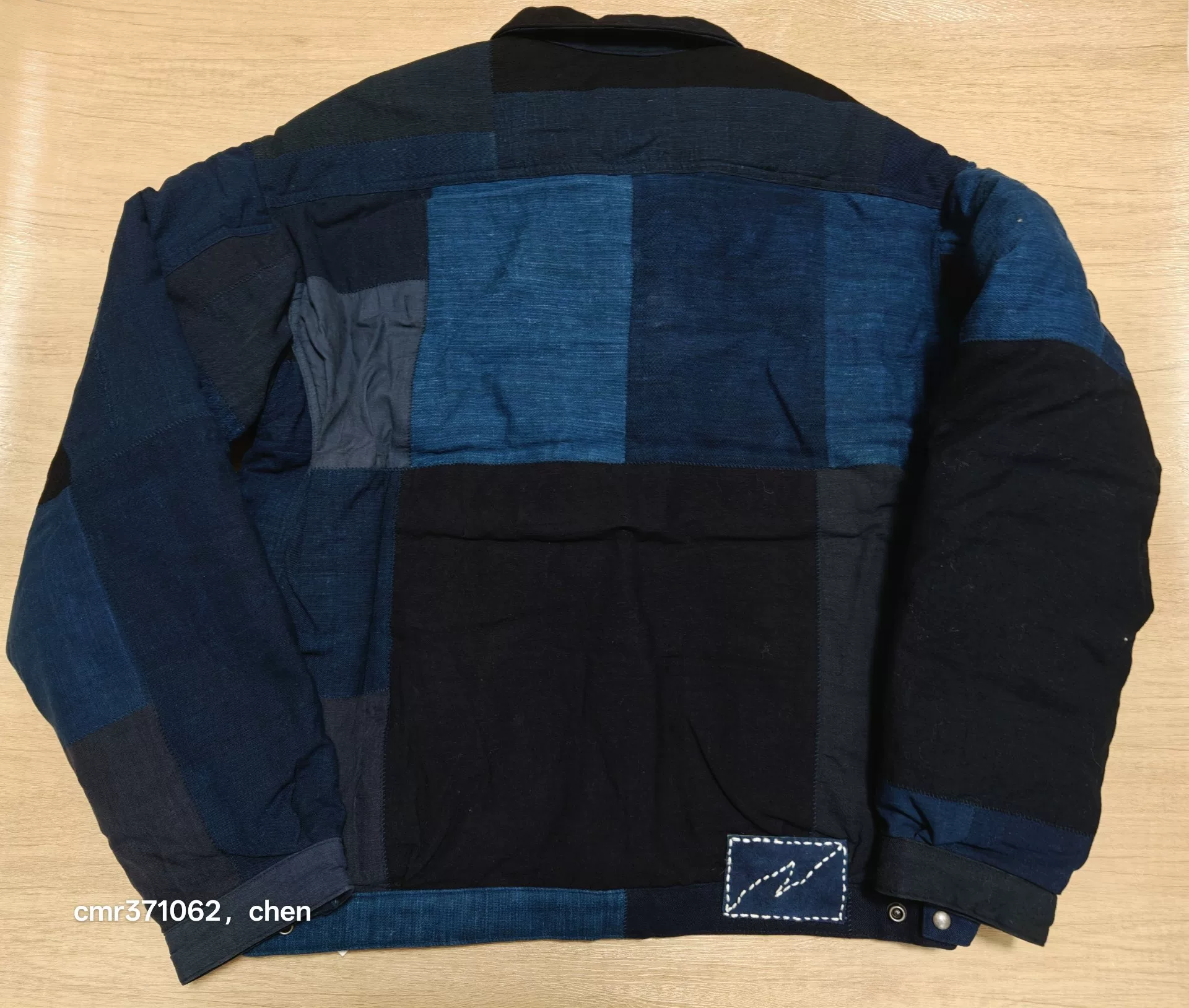 VISVIM 101XX Indigo Down Jacket — label