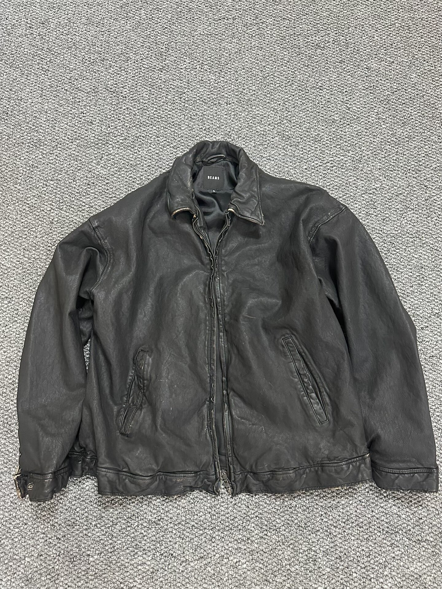 BEAMS Used Zip Leather Jacket