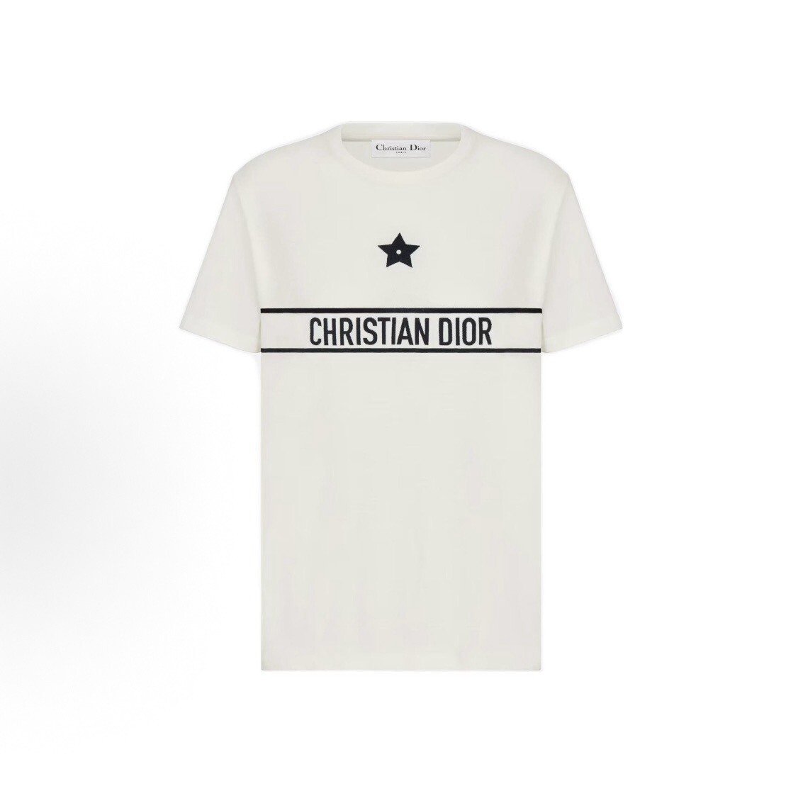 Dior Embroidered Star Letter Short-Sleeve Tee