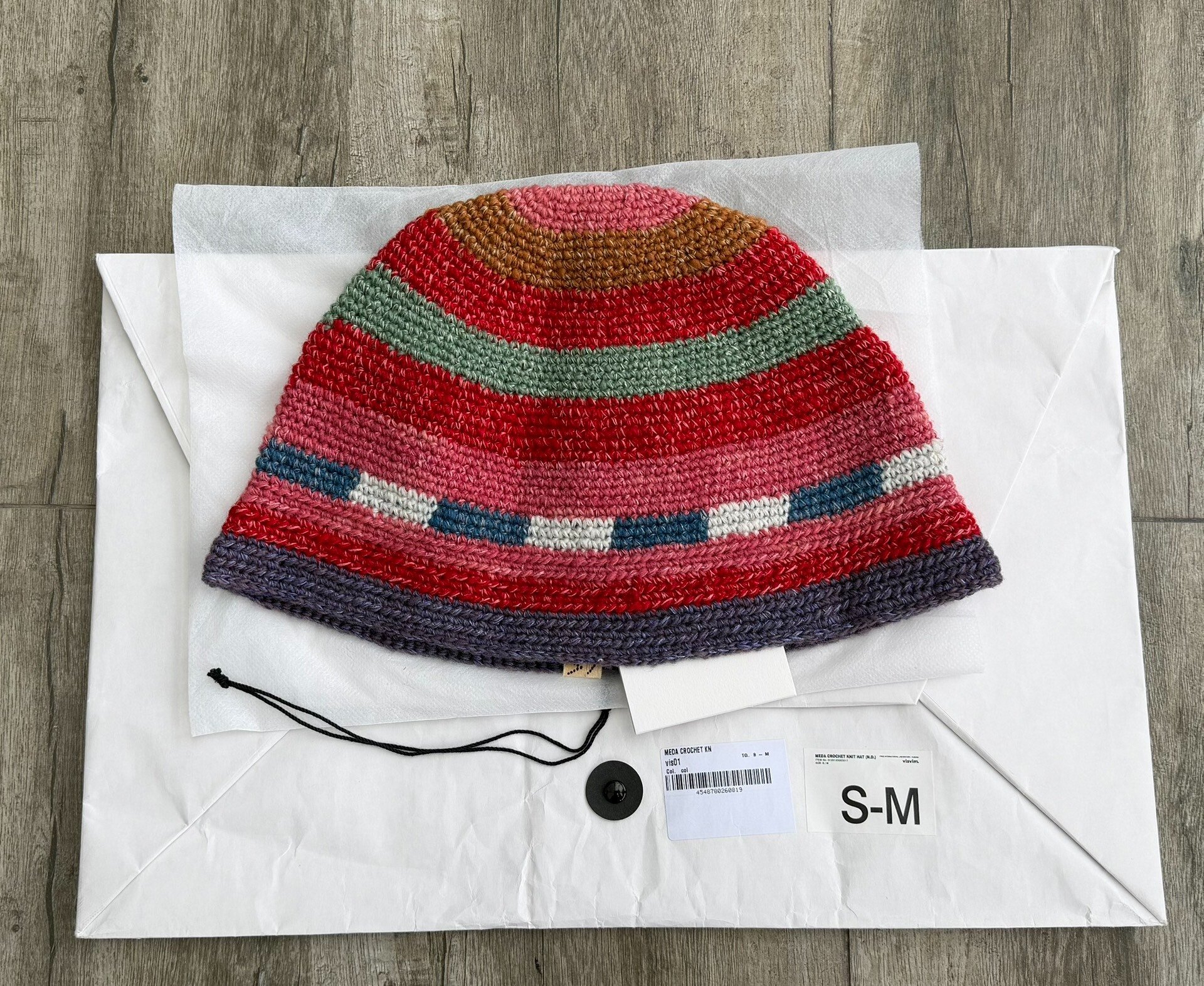 VISVIM MEDA CROCHET KNIT HAT — front