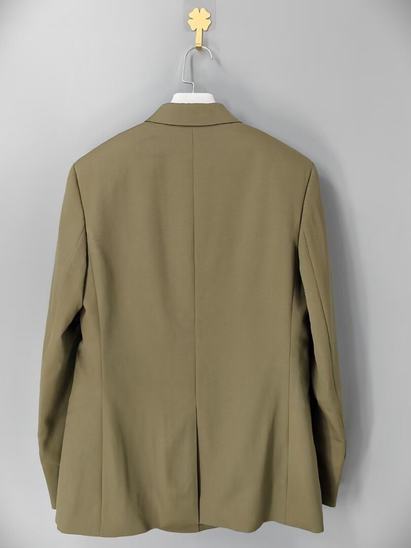 Dior Brown Diagonal Button Suit Jacket — front