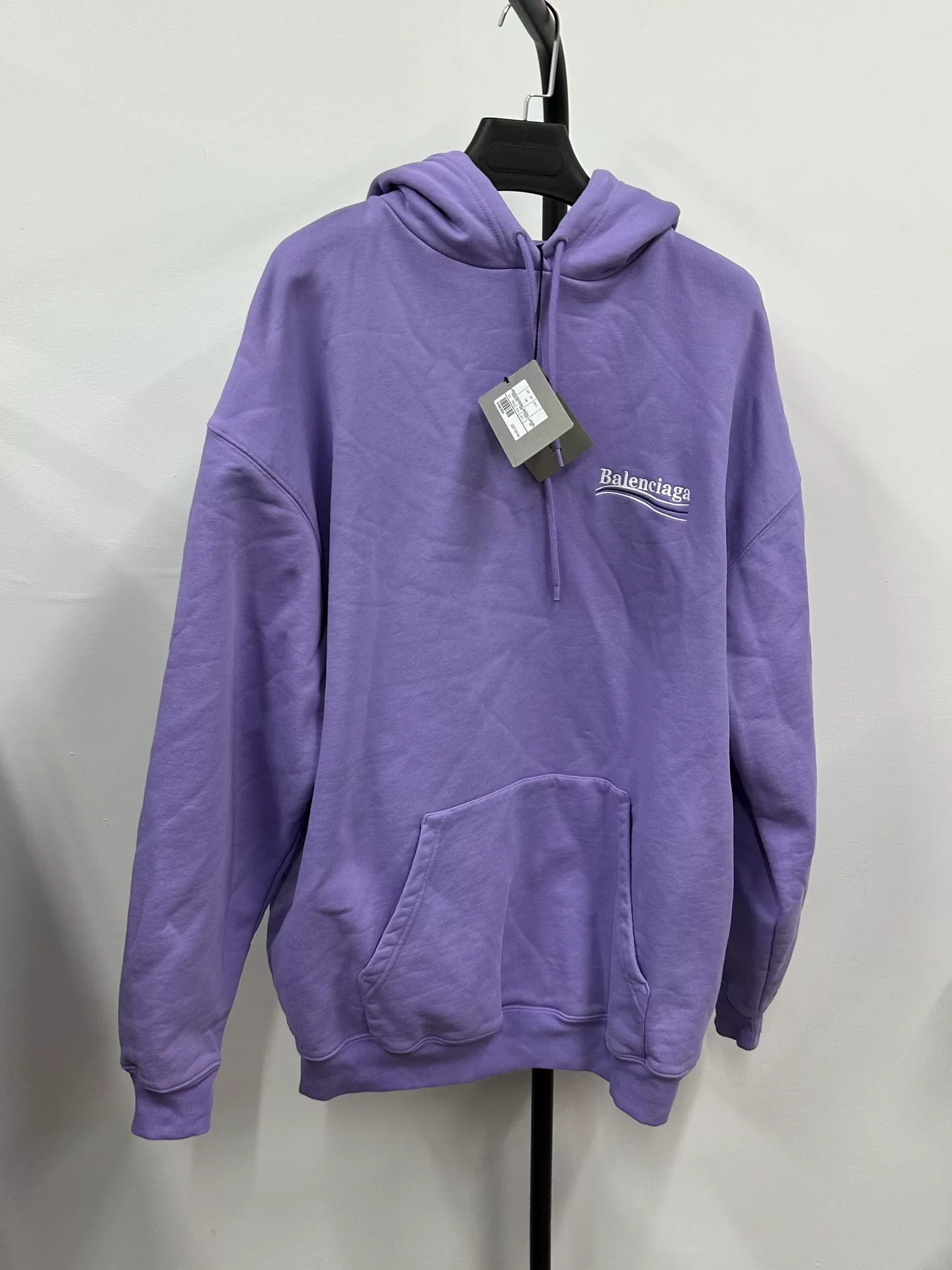 Balenciaga Logo Embroidery Purple Hoodie
