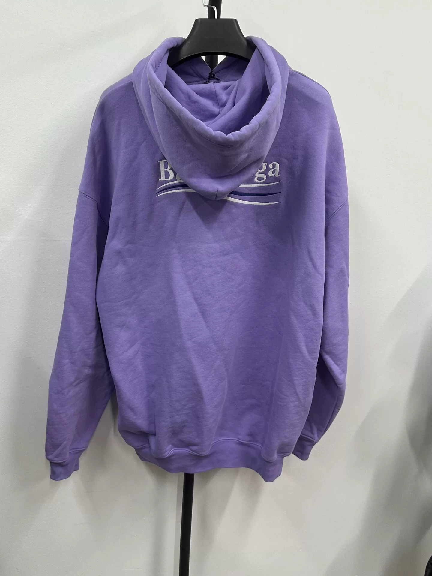 Balenciaga Logo Embroidery Purple Hoodie — front