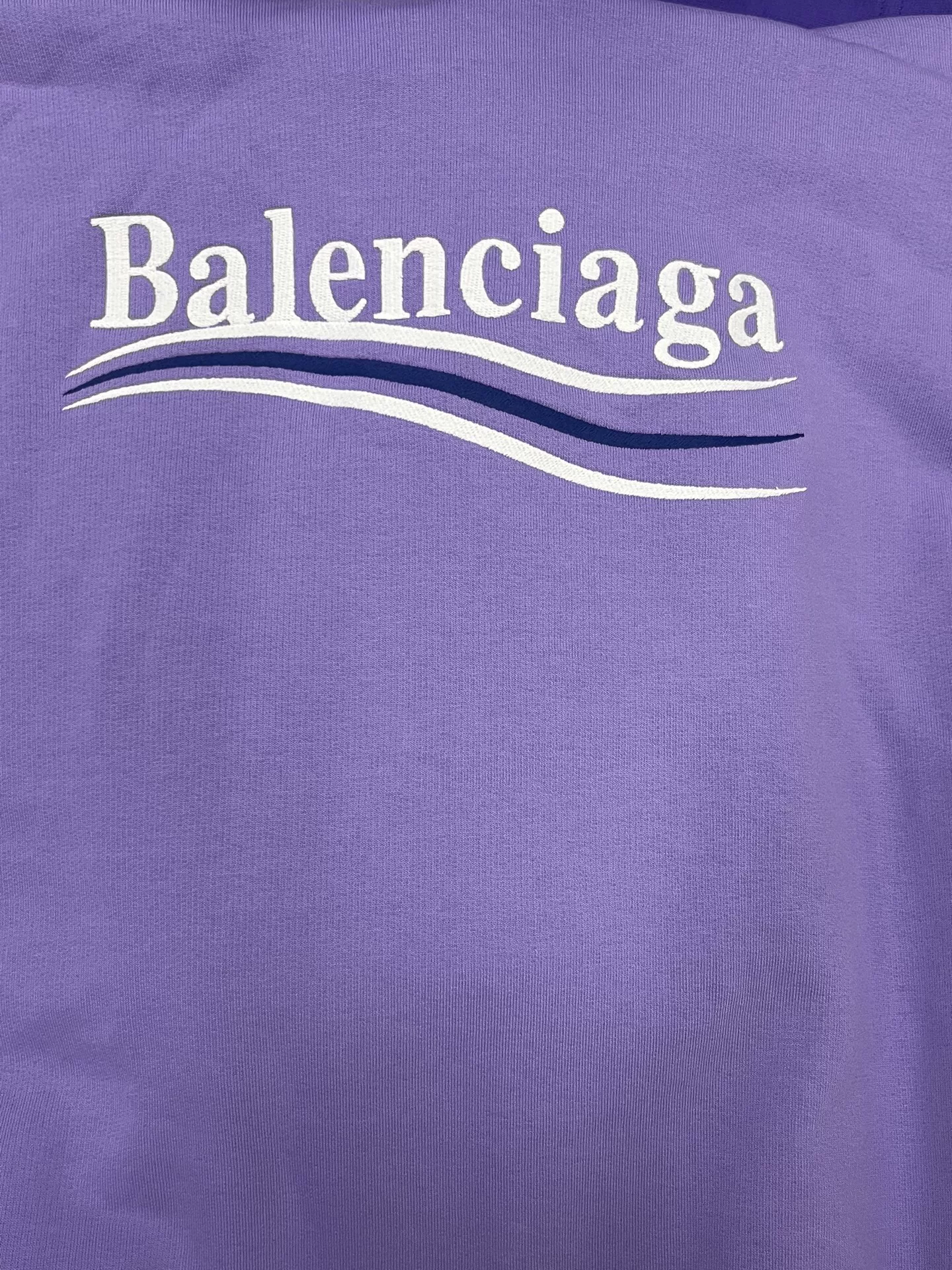 Balenciaga Logo Embroidery Purple Hoodie — back