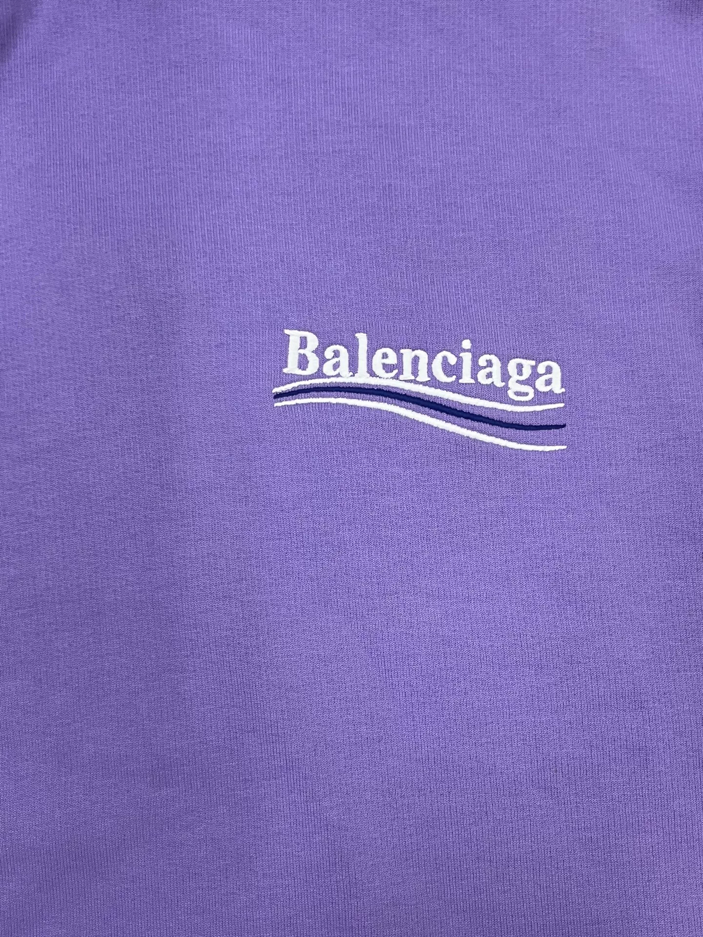 Balenciaga Logo Embroidery Purple Hoodie — detail