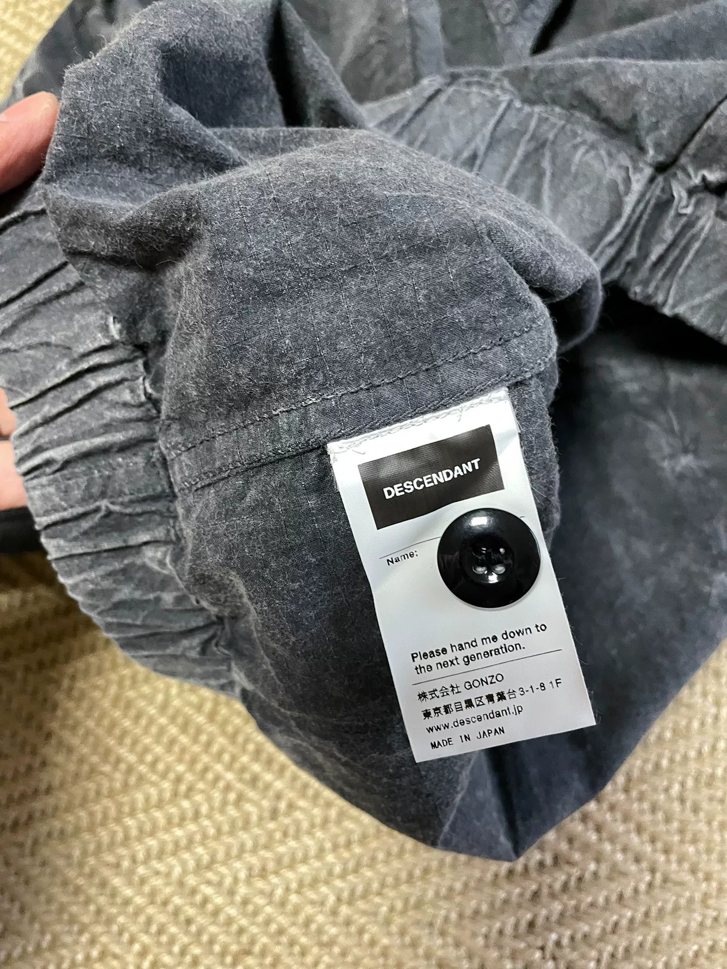 Descendant DWU Ripstop Four-Pocket Shirt Jacket 18AW — label