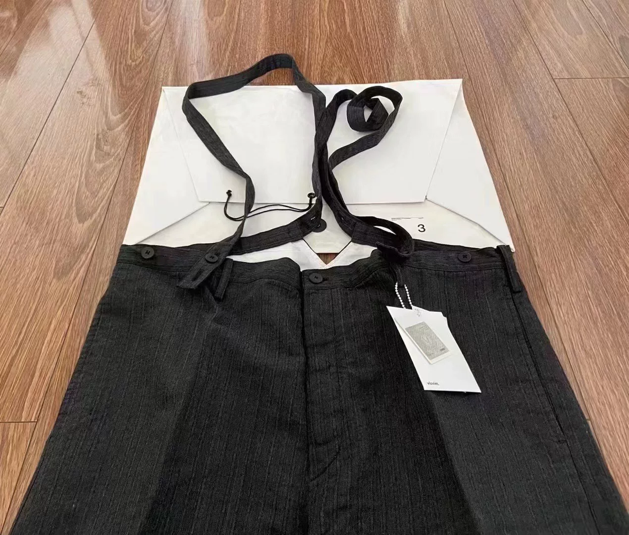 VISVIM 21SS TRAVAILLER BRACES PANTS HERRINGBONE — detail
