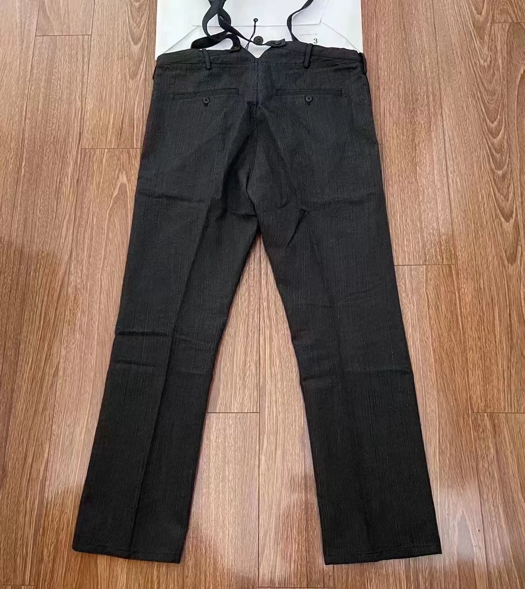 VISVIM 21SS TRAVAILLER BRACES PANTS HERRINGBONE — front