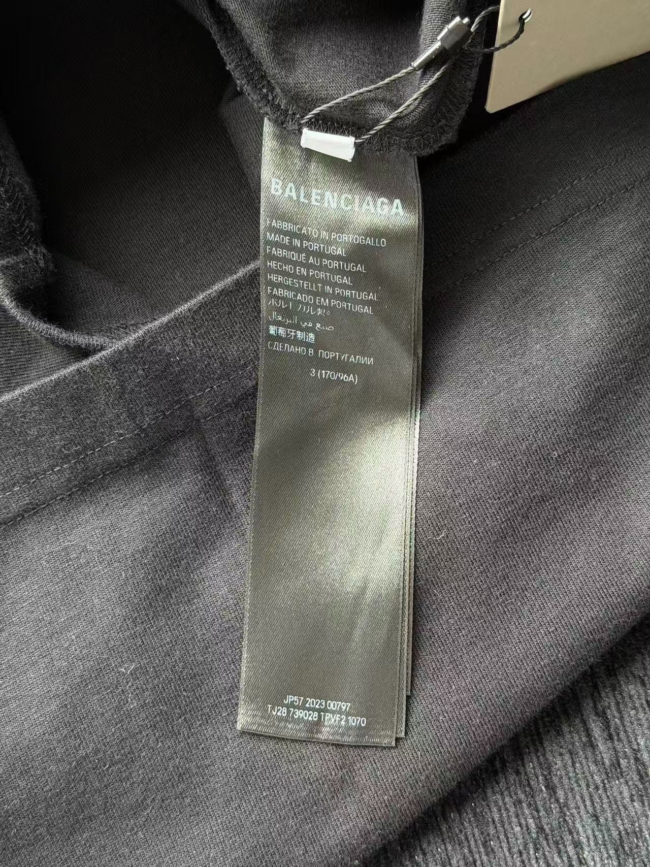 Balenciaga Black Double Shadow Logo T-shirt — label