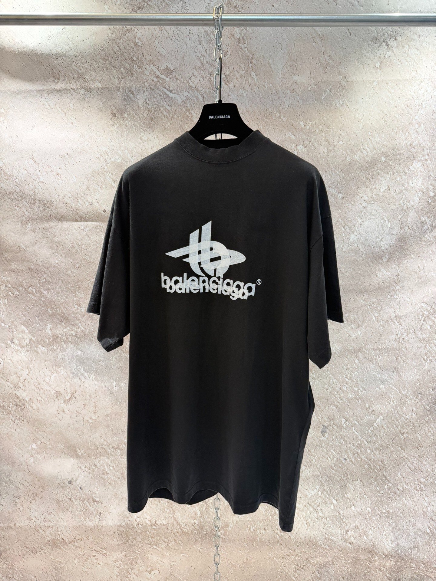 Balenciaga Black Double Shadow Logo T-shirt