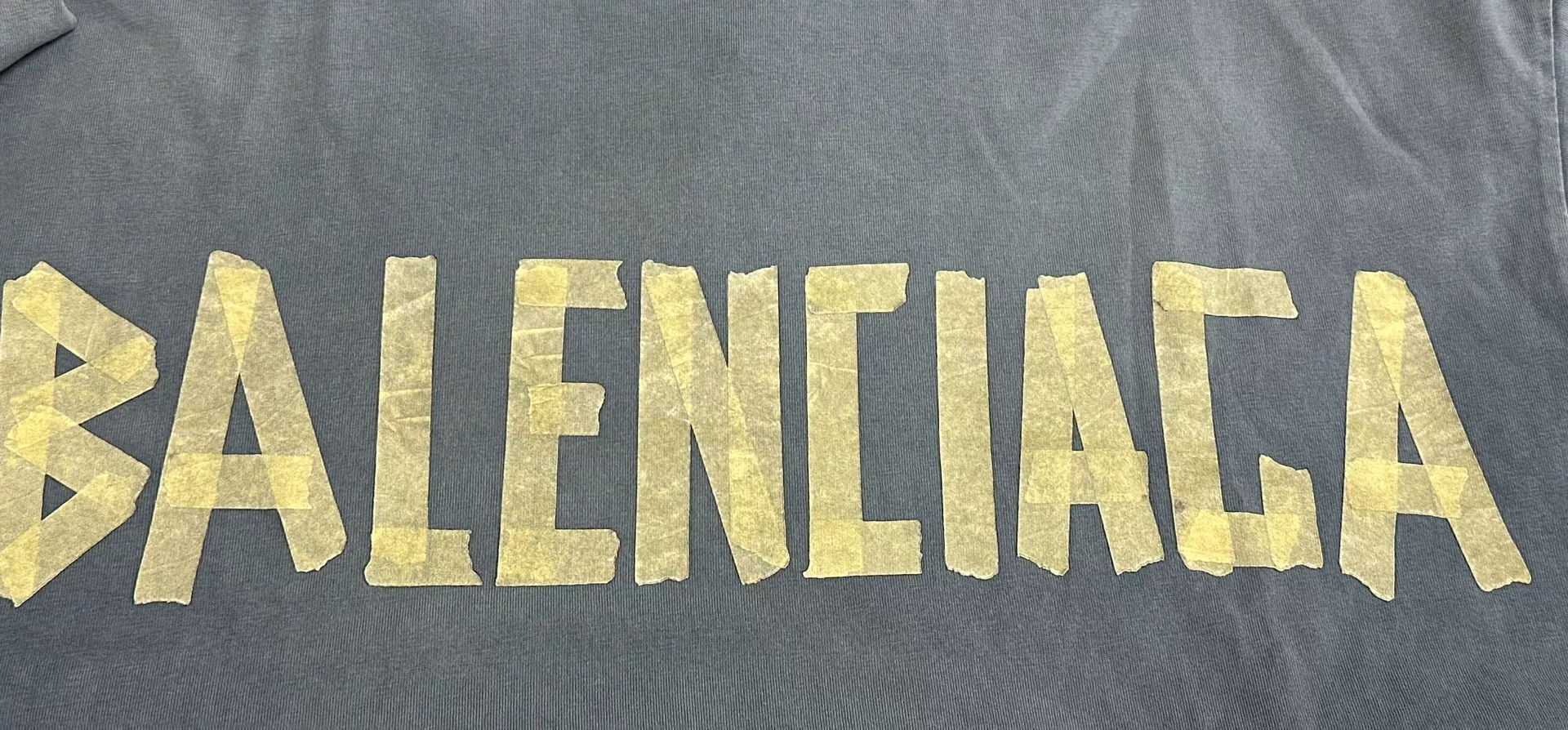 Balenciaga Gold Print Round Neck T-Shirt — detail