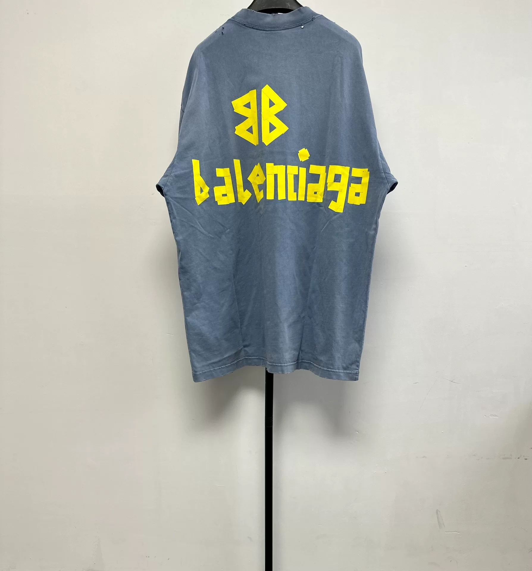 Balenciaga Gold Print Round Neck T-Shirt — front