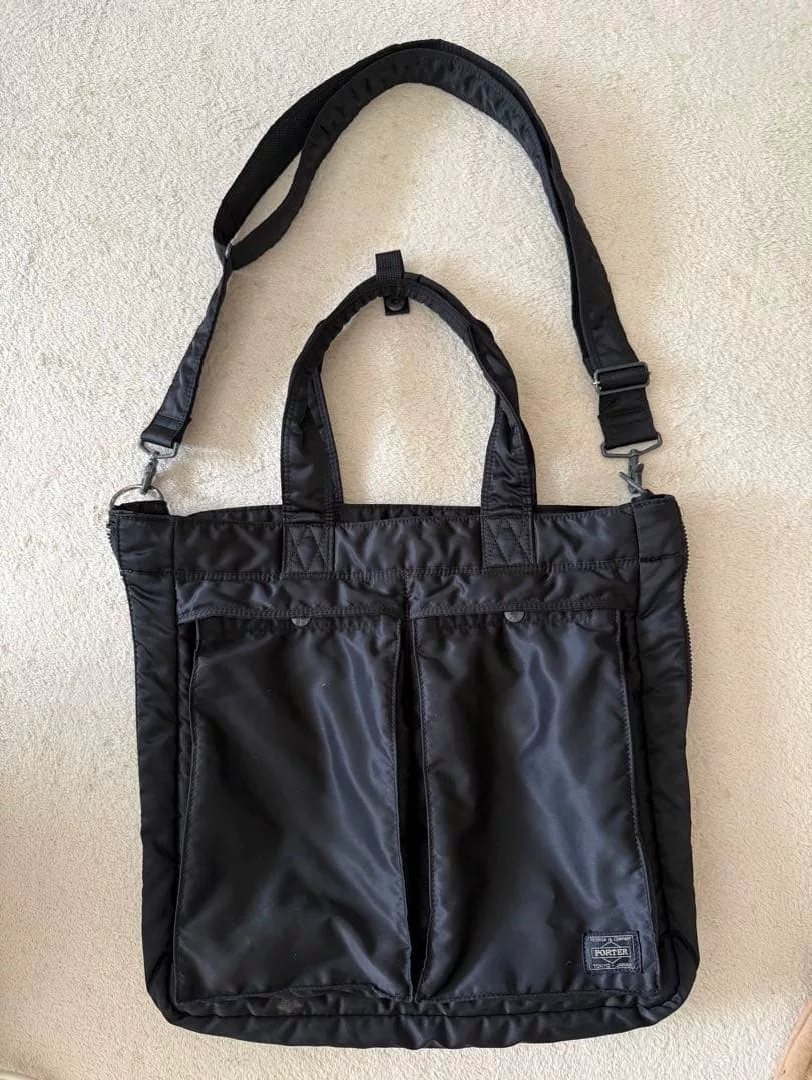 PORTER Tanker Tote Black Nylon — front