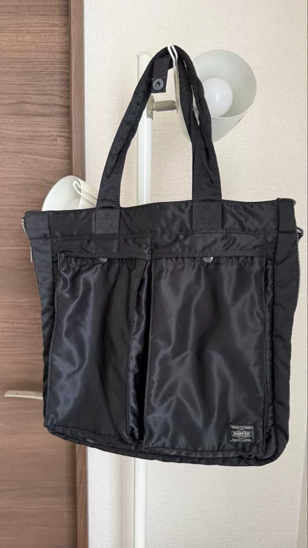 PORTER Tanker Tote Black Nylon — detail