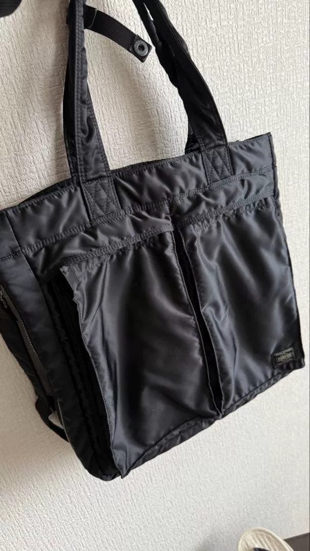 PORTER Tanker Tote Black Nylon — back