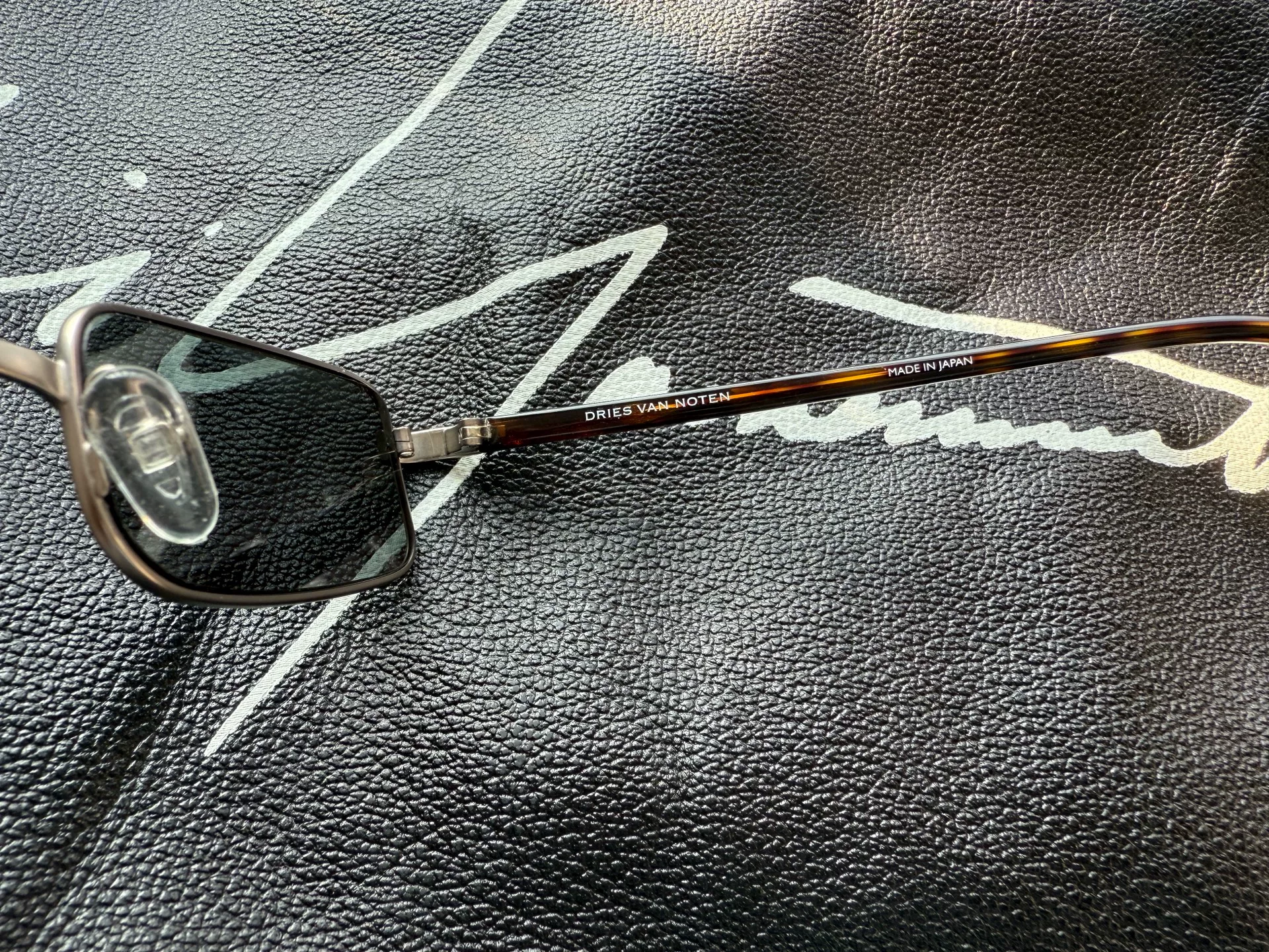 Dries Van Noten Bella Hadid Rectangular Sunglasses — label
