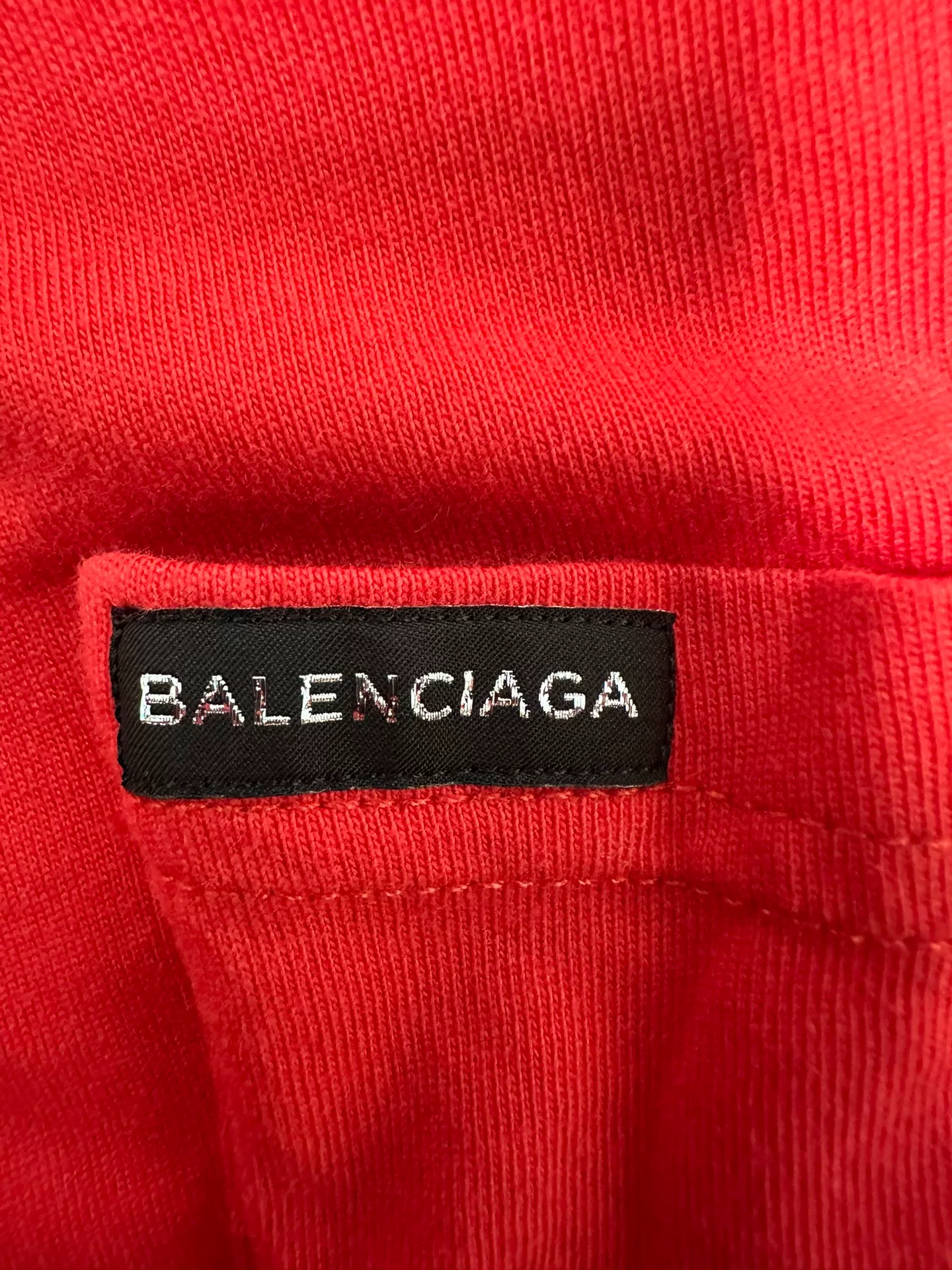 Balenciaga Red Short-Sleeve T-Shirt — detail