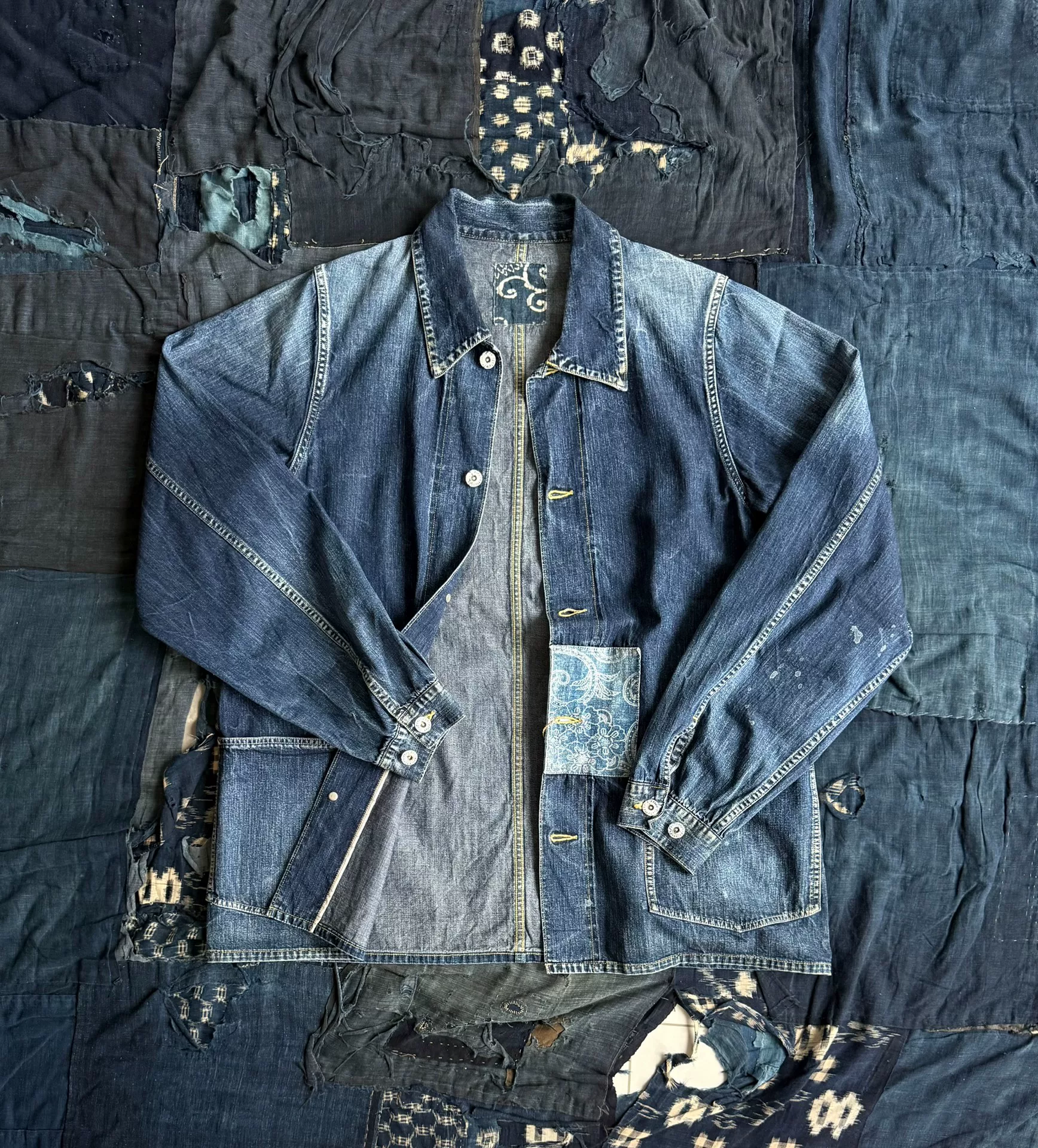 VISVIM 19SS Gang Coverall Dry Denim — front