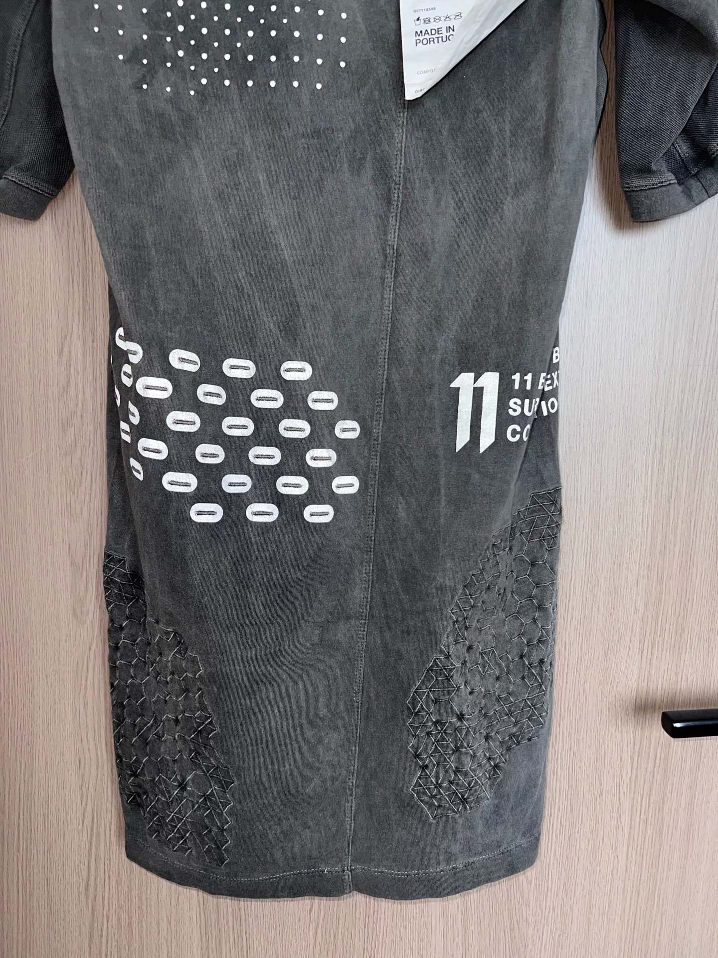 Boris Bidjan Saberi 11by BBS Gray Short-Sleeve T-shirt — back