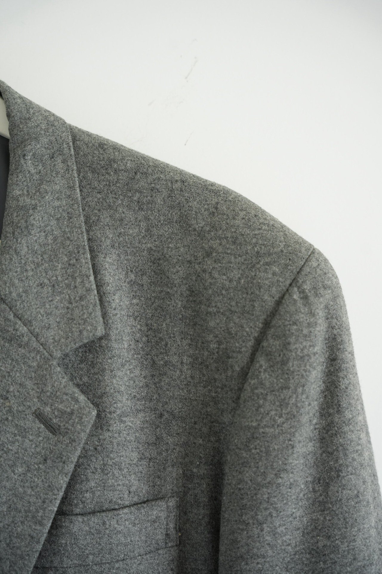Yohji Yamamoto 90s Gray Flannel Blazer — back