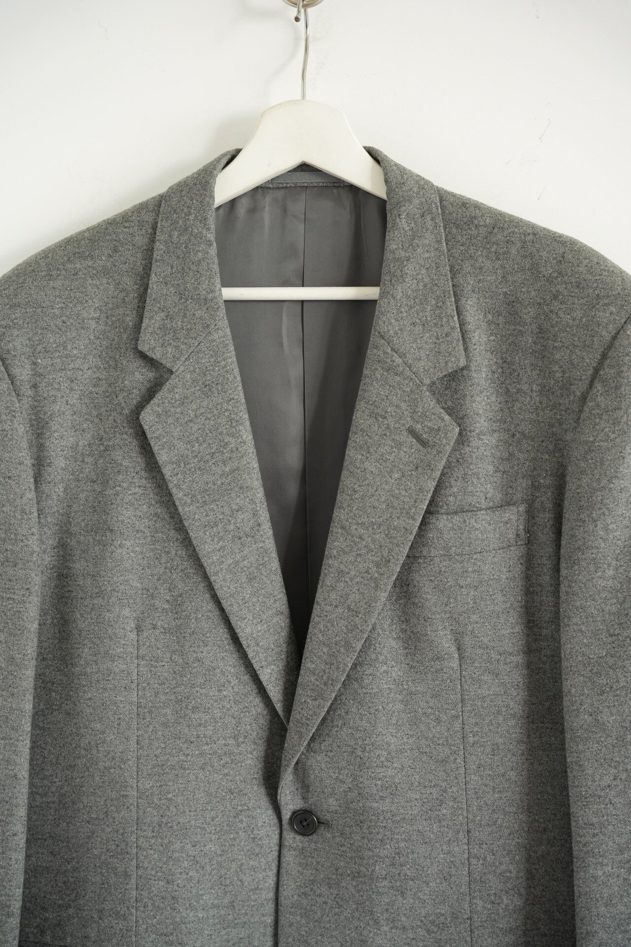 Yohji Yamamoto 90s Gray Flannel Blazer — detail